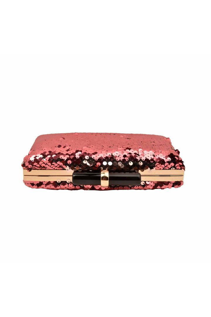 Wine and Gold Sequins Party Clutch.