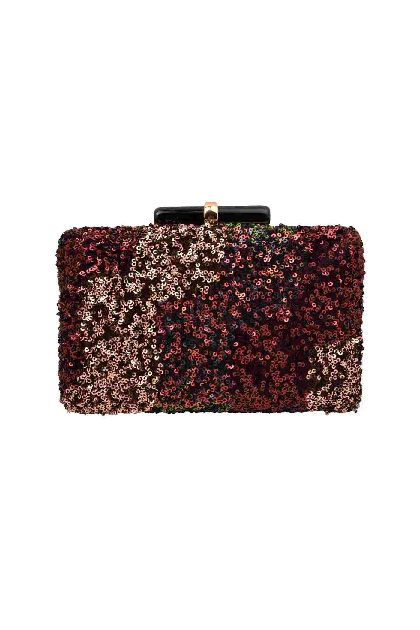 Wine and Gold Sequins Party Clutch
