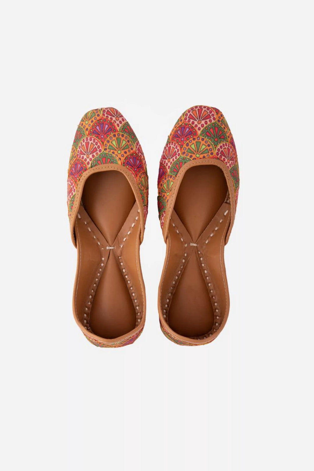 Multicolored Juttis with Zari Border