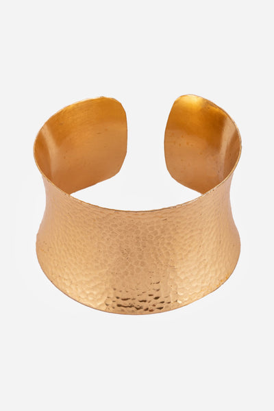 Golden Plain Broad Cuff Bracelet