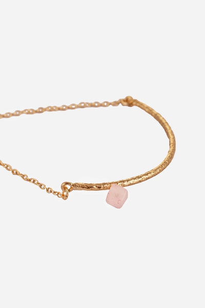 Lightweight Chain Bracelet With Light Pink Charm