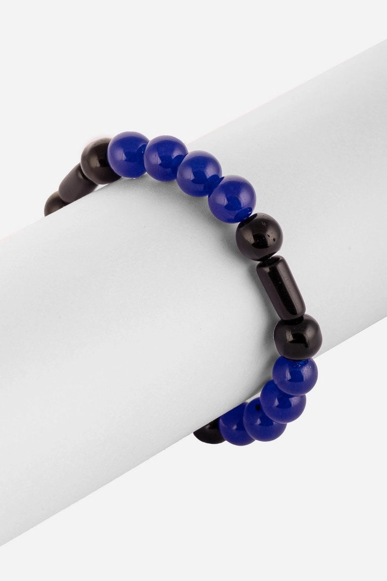 Dark Blue Beaded Bracelet For Wellness