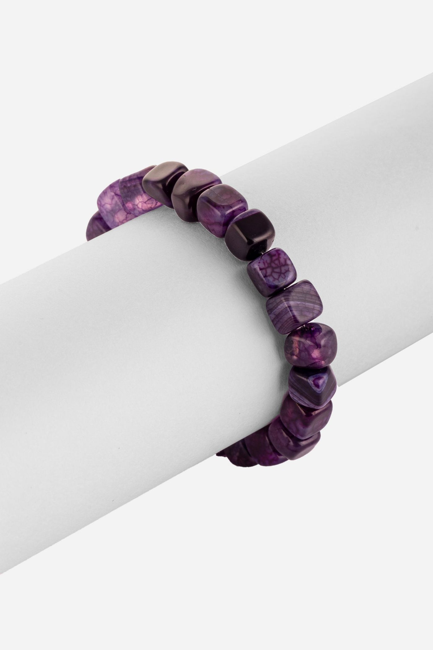 unisex amethyst beaded bracelet