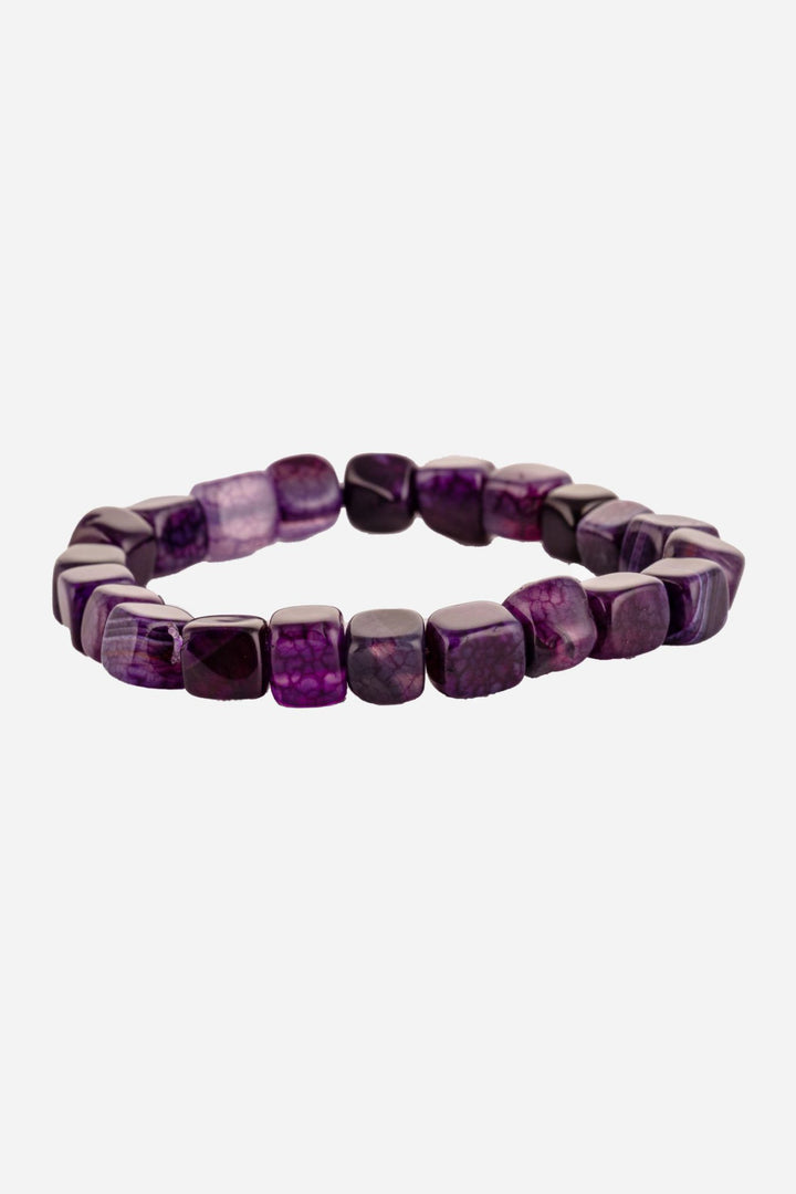 unisex amethyst beaded bracelet