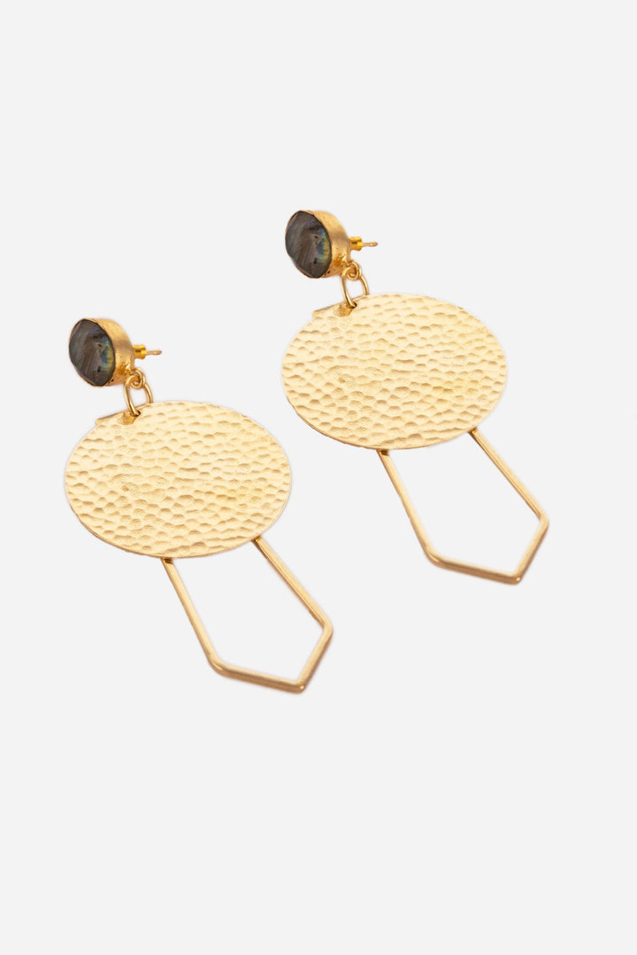 Blue Stone Tie Pin Gold Colour Earring