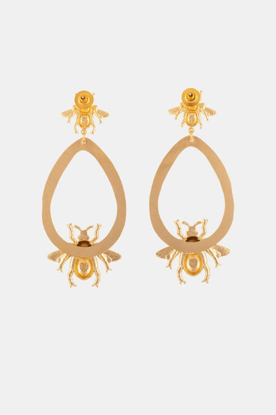 Queen Bee Shape Golden Earring