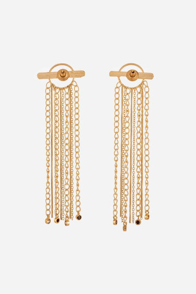 Gold Zircons Hangings Earring