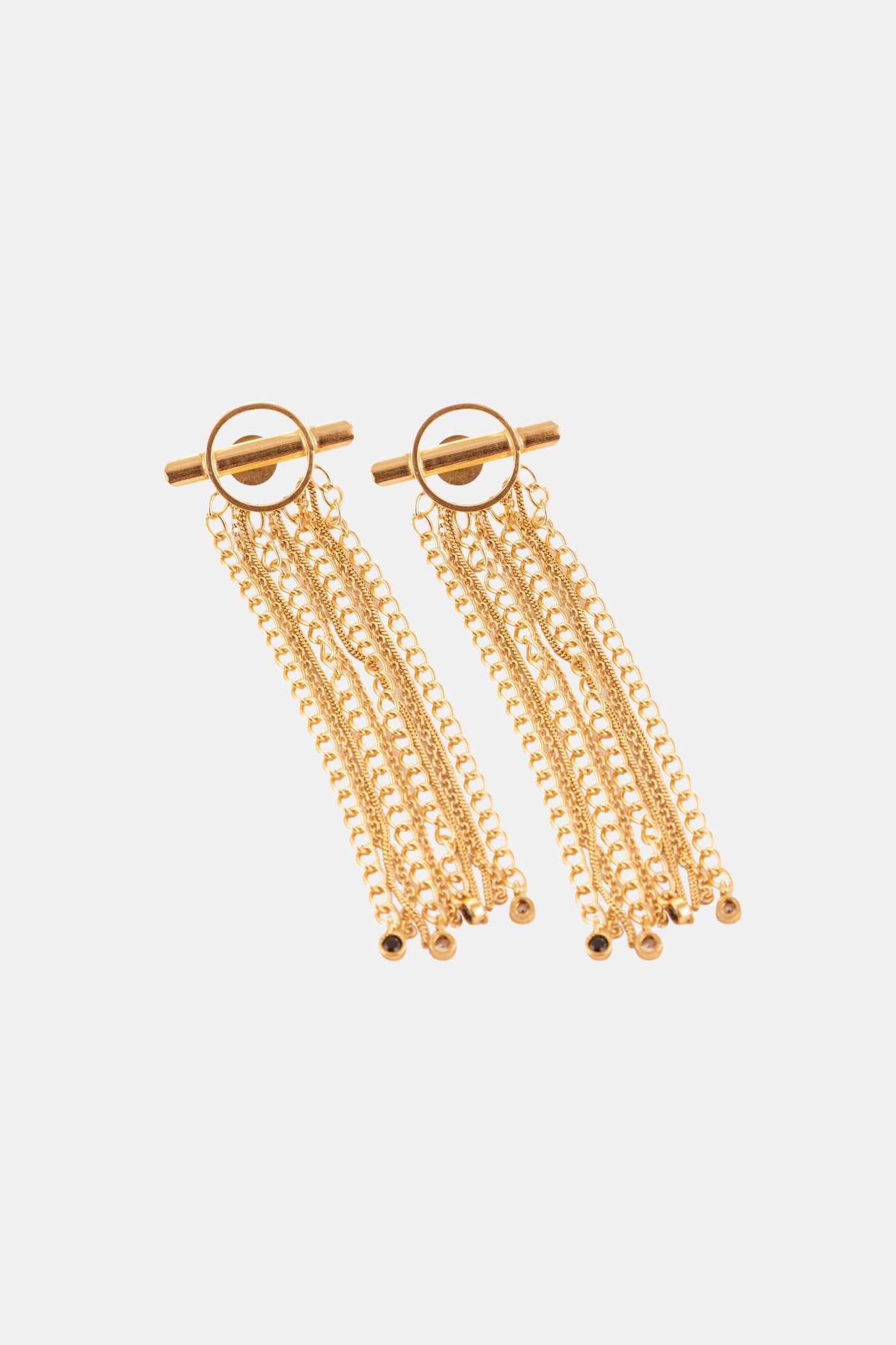 Gold Zircons Hangings Earring