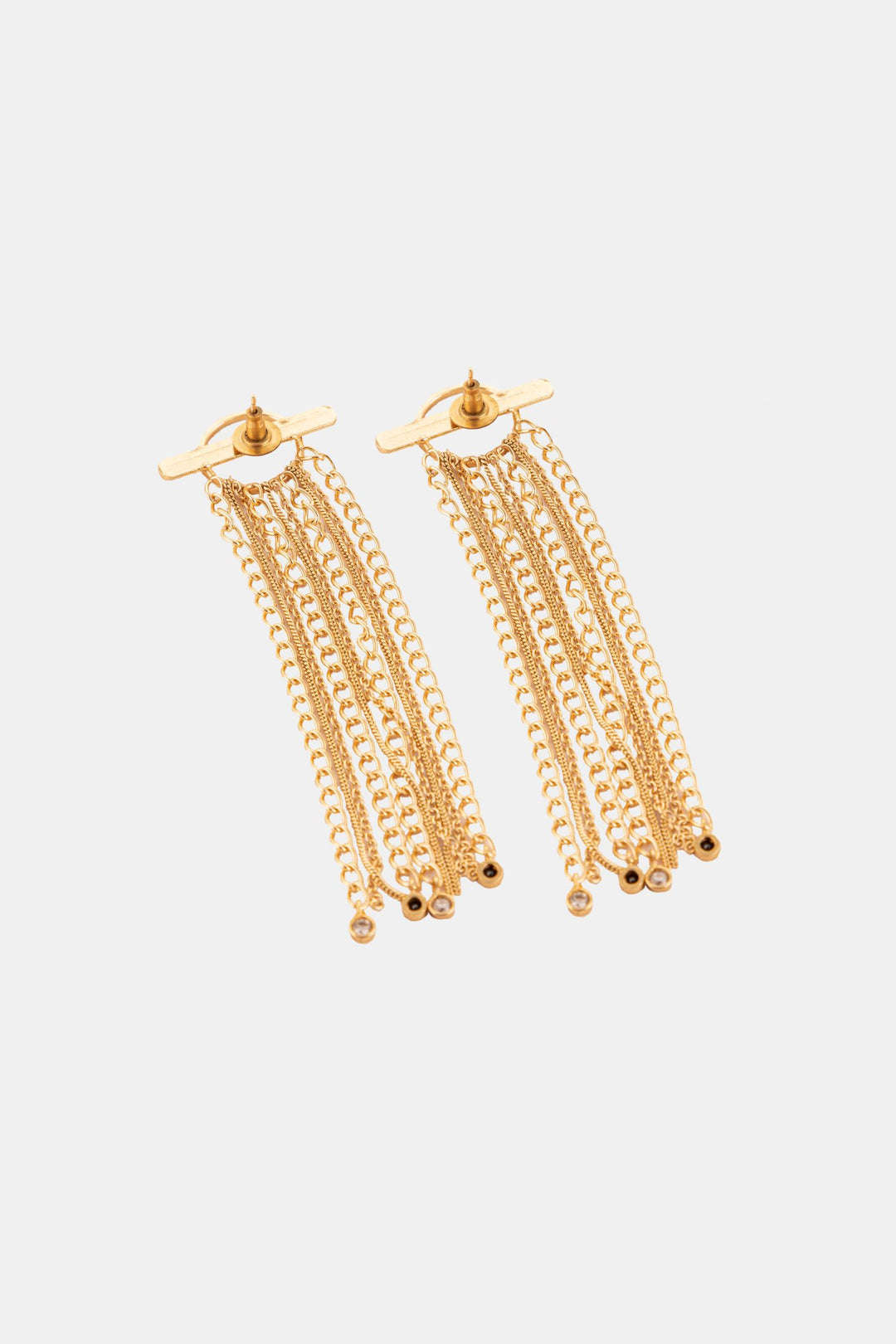 Gold Zircons Hangings Earring