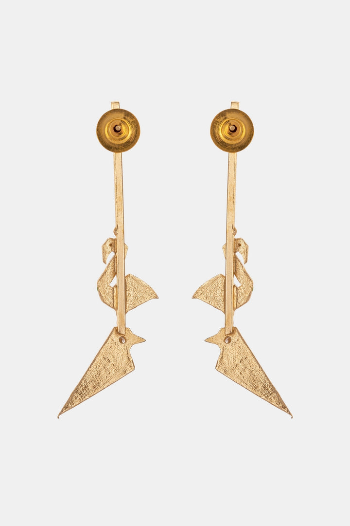 Blue Swan And Parrot Shape Hanging Earrings