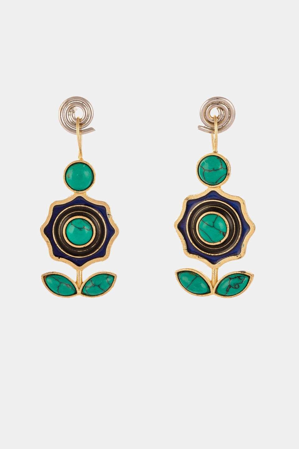 Blooming Flower Turquoise Earrings