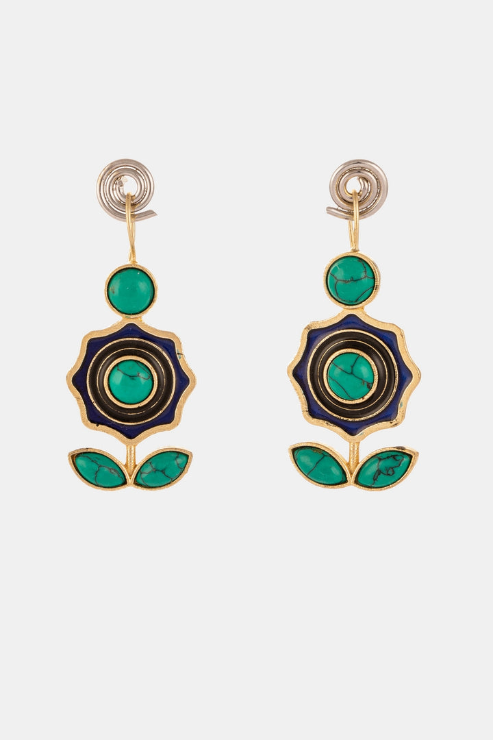 Blooming Flower Turquoise Earrings