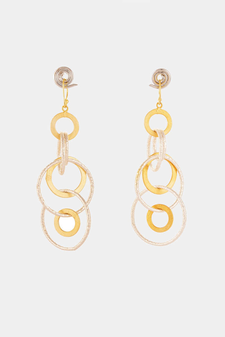 Entangled Silver Circle Danglers