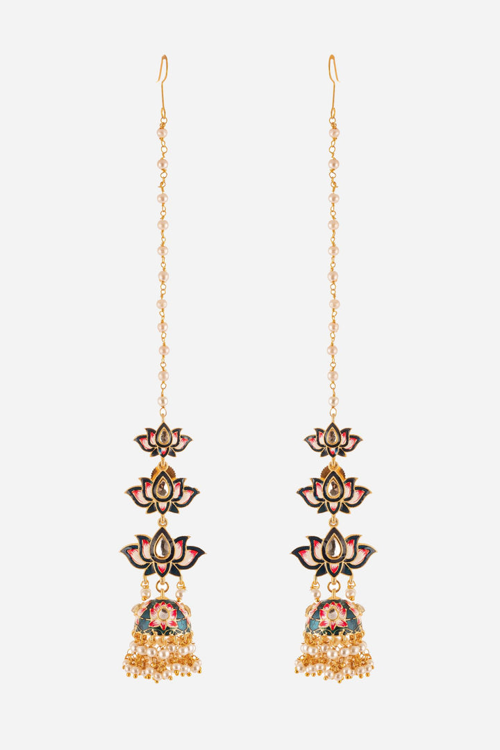 Three Layered Lotus Chandelier Earrings