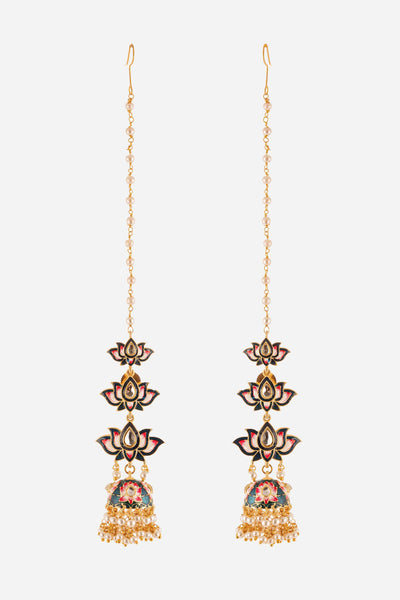Three Layered Lotus Chandelier Earrings