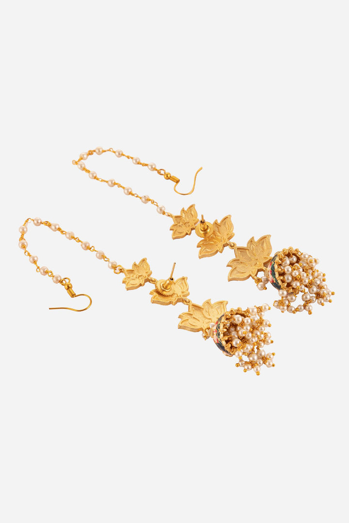 Three Layered Lotus Chandelier Earrings