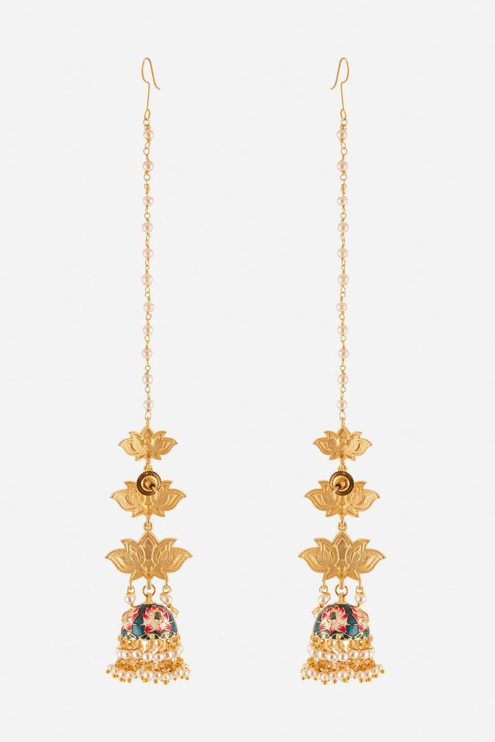 Three Layered Lotus Chandelier Earrings