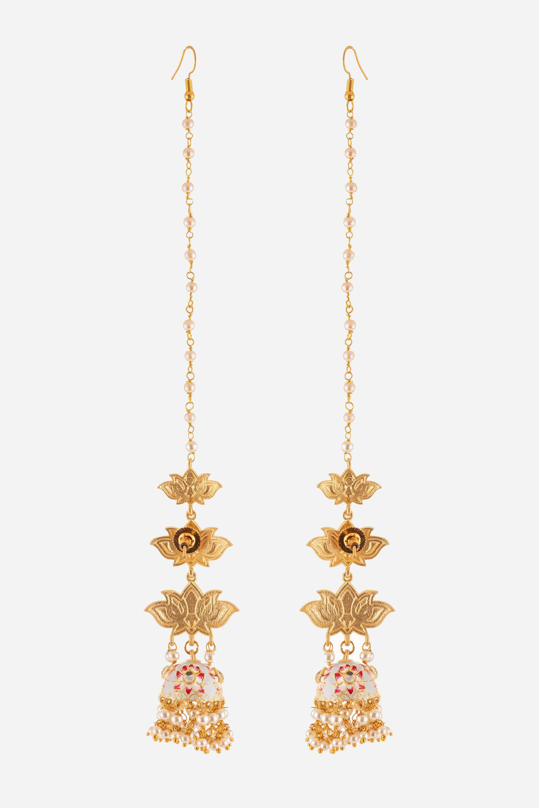 Three Layered Lotus Motif Jhumkis