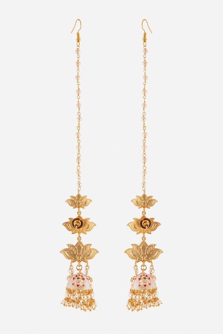 Three Layered Lotus Motif Jhumkis