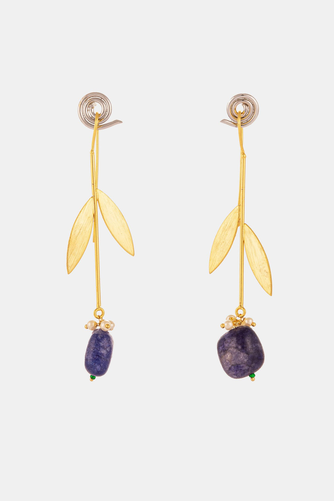 Tropical Leaf Blue Stone Danglers