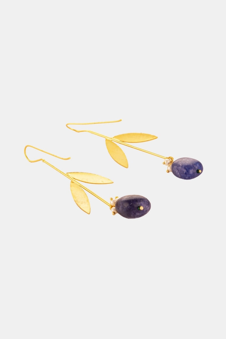 Tropical Leaf Blue Stone Danglers