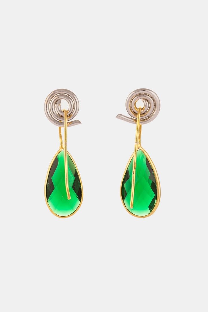 Bottle Green Fish Hook Earring