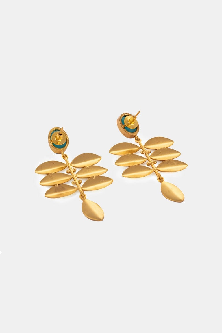 Structural Golden Leaf Danglers