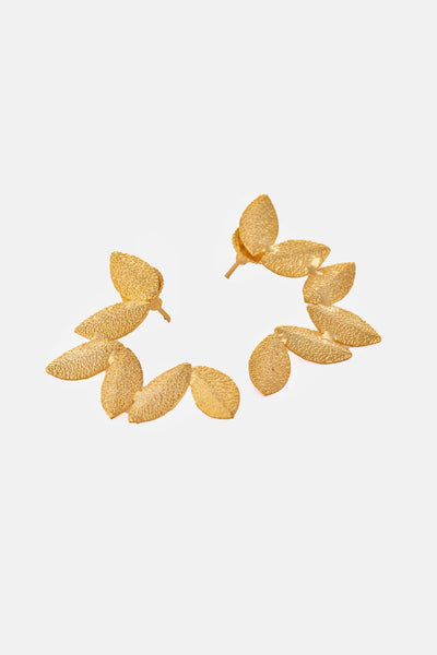 Dusty Golden Leaf Earrings