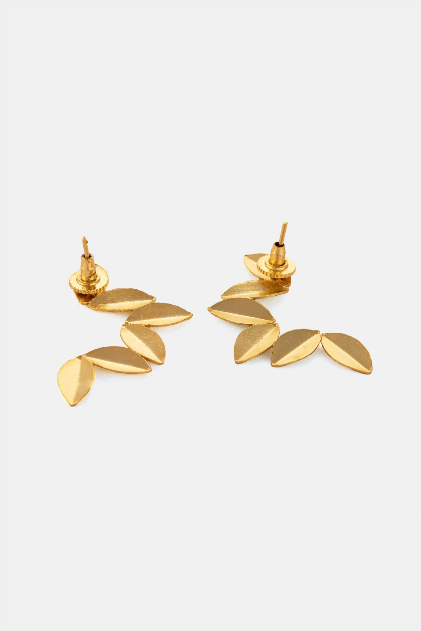 Dusty Golden Leaf Earrings
