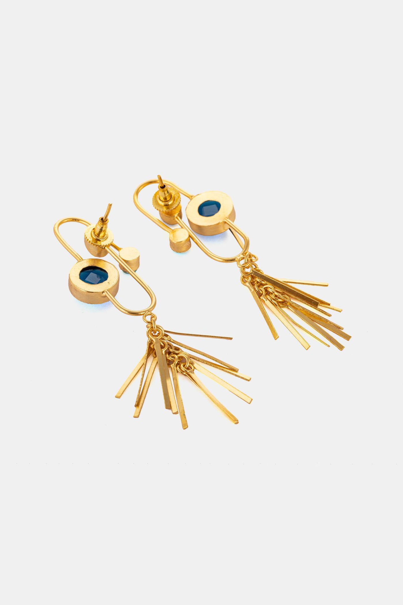 Hues Of Blue With Golden Colour Earrings