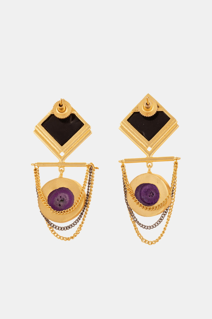 Black And Purple Colour Danglers