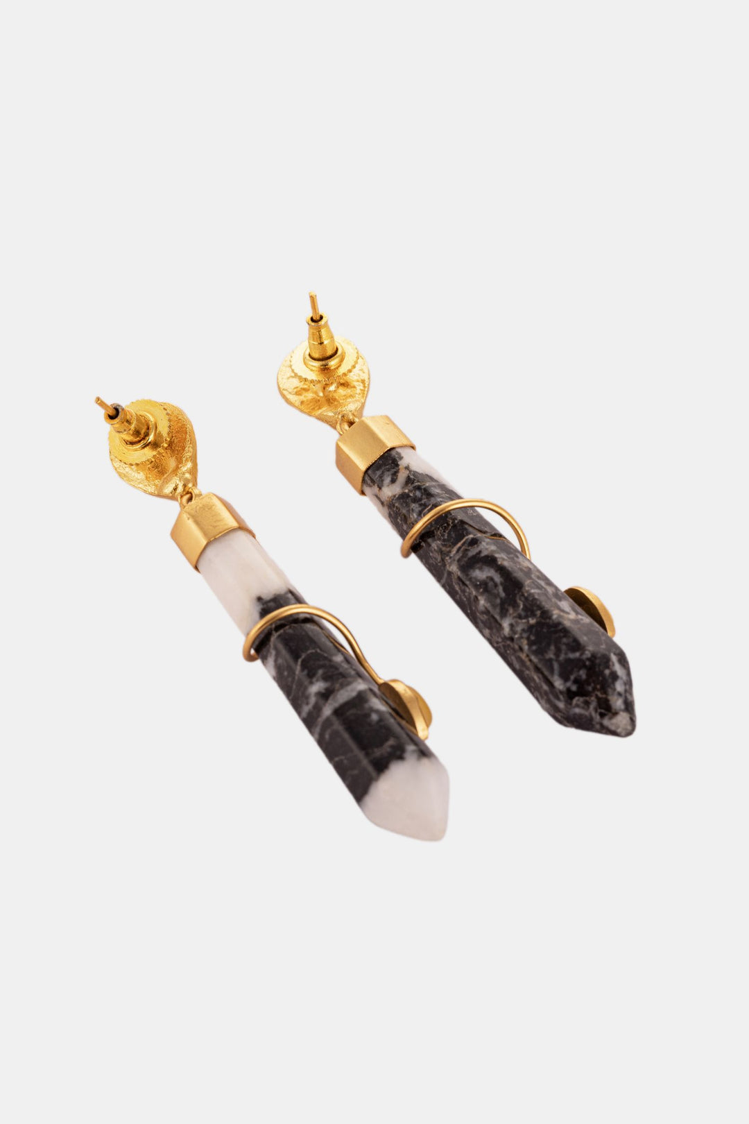 Unique Pencil Shaped Brass Earring.