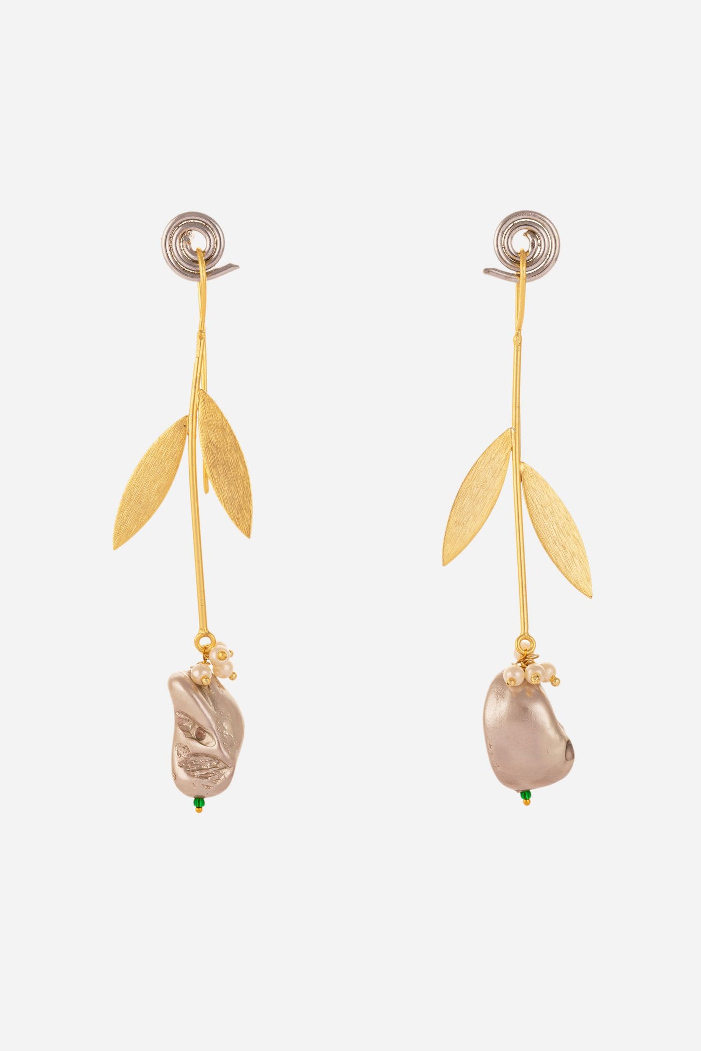 Tropical Leaf And Mother Of Pearl Earring