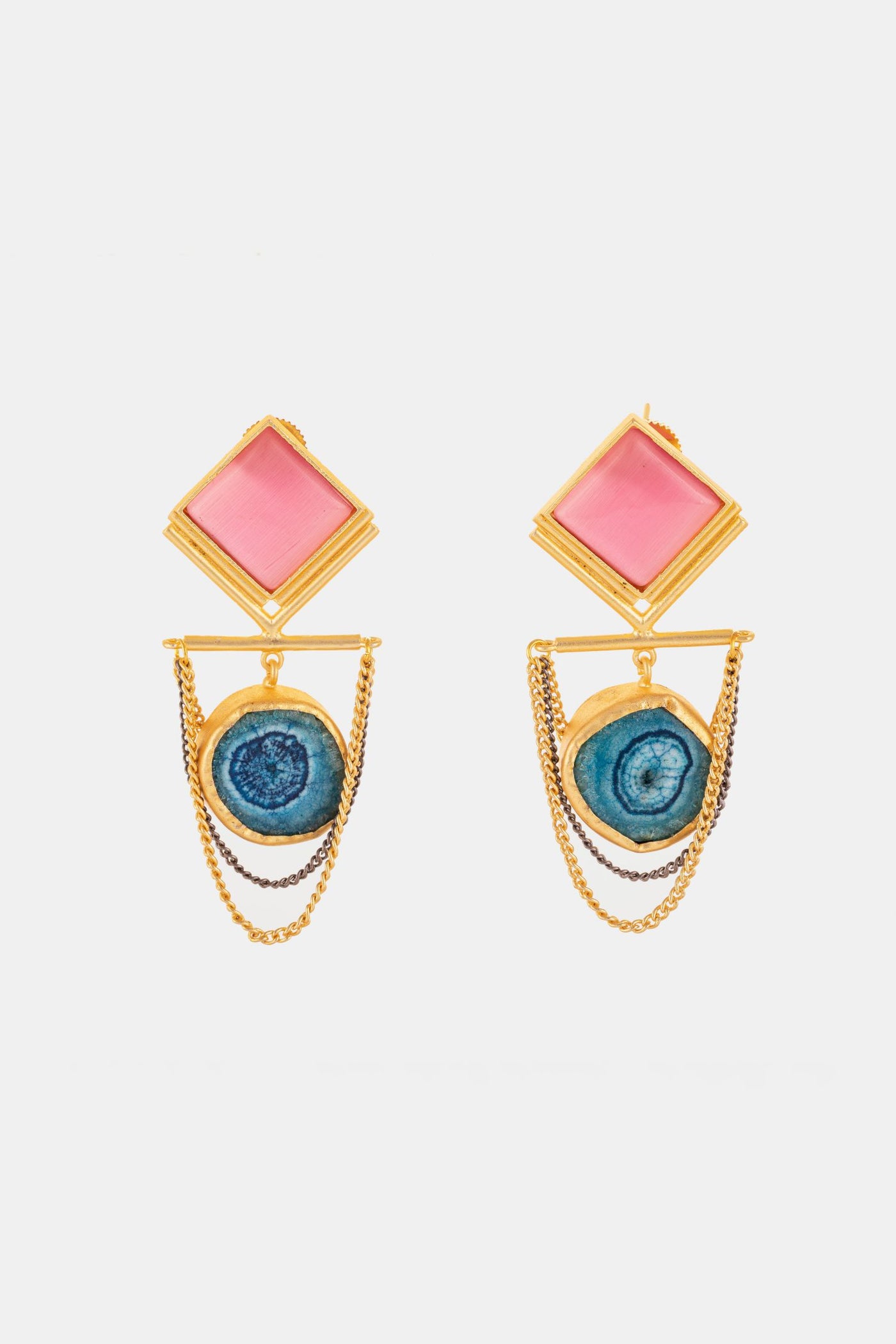 Pink And Blue Swing Earring