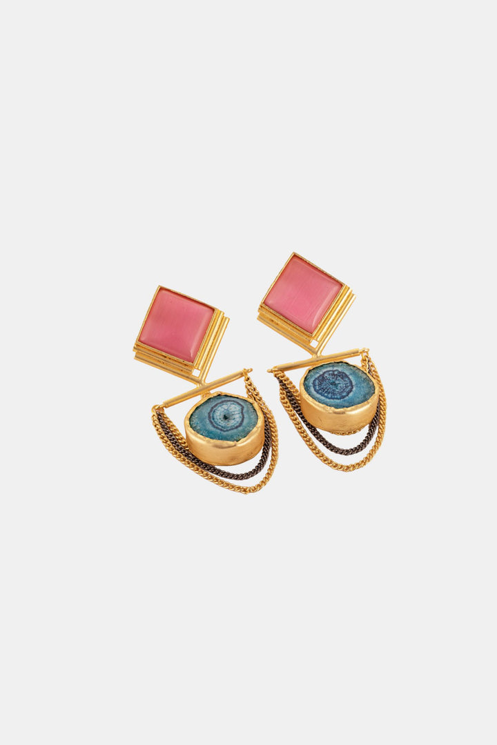 Pink And Blue Swing Earring