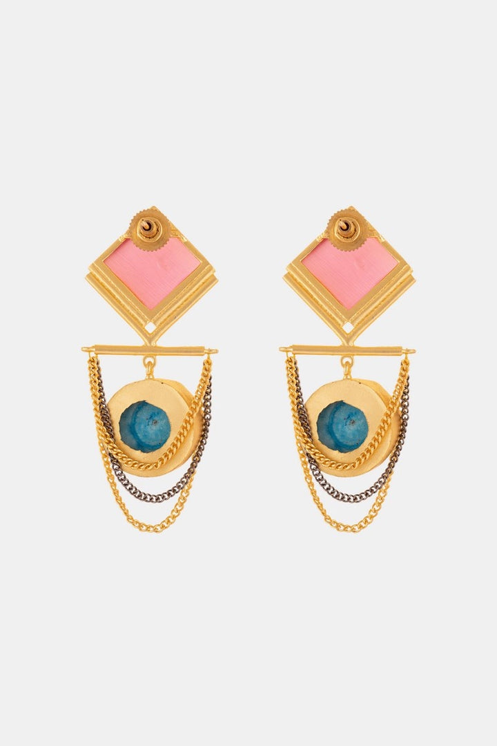 Pink And Blue Swing Earring