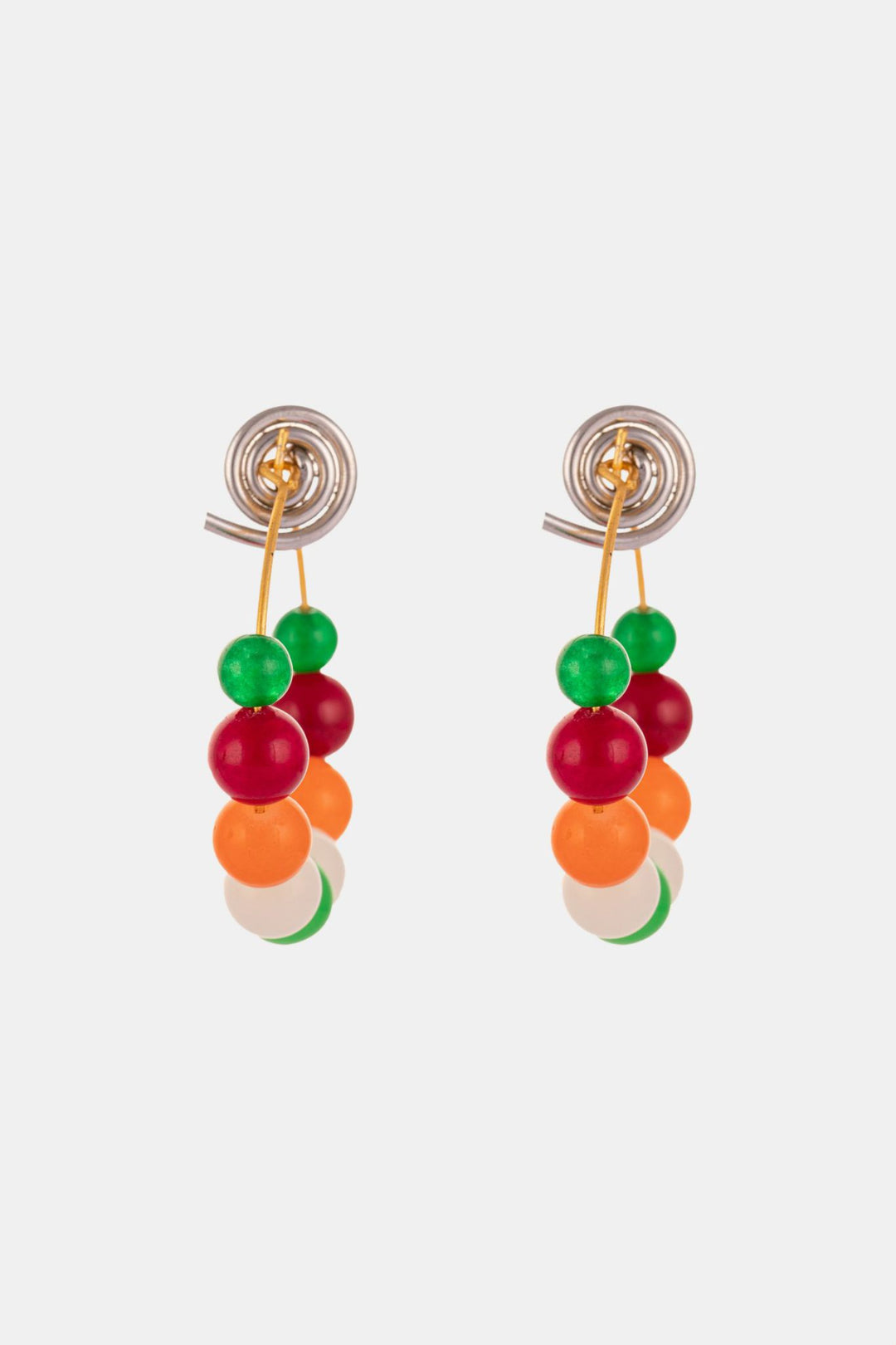 Lightweight Coloured Stones Hoop Earrings