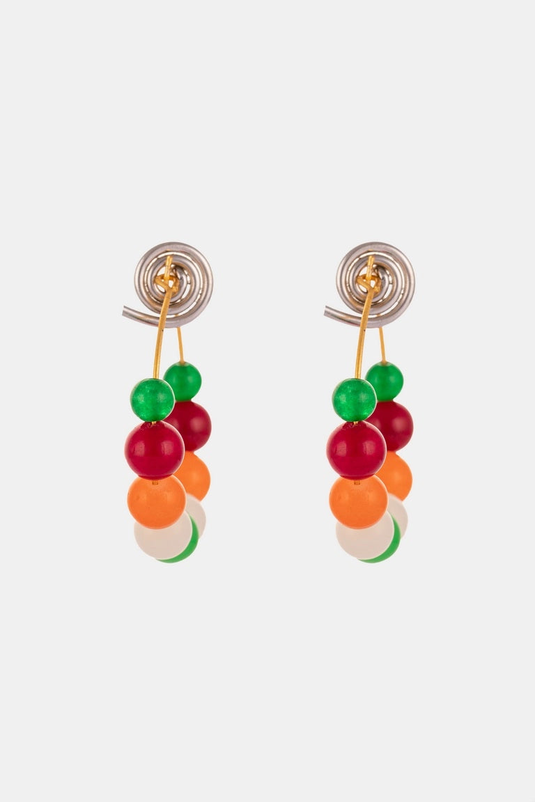 Lightweight Coloured Stones Hoop Earrings