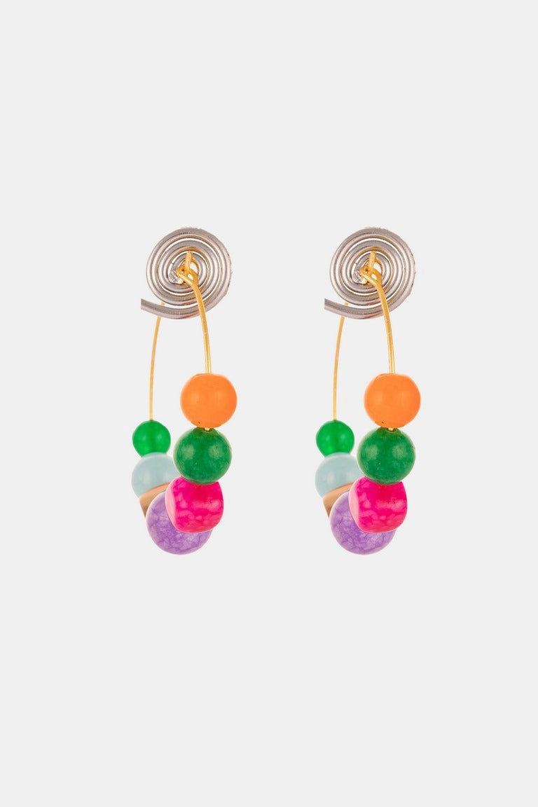Rainbow Beads Hoops In Statement Jewellary