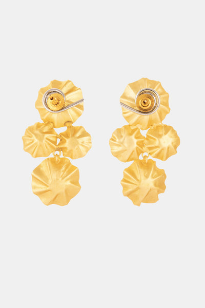 Four Lotus Leaves Dangler Earrings