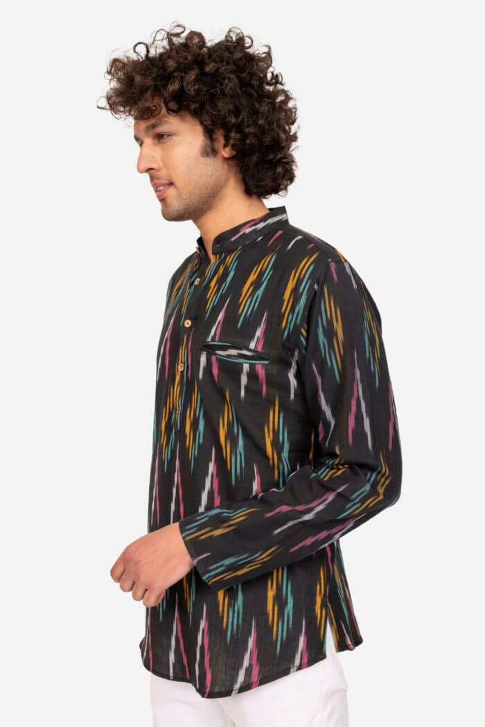 Black Ikat Short Kurta