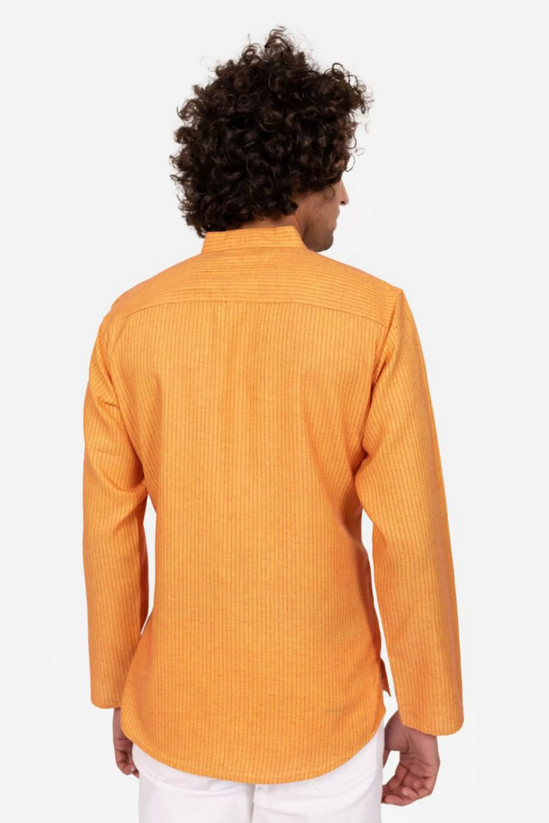 Orange Striped Short Kurta