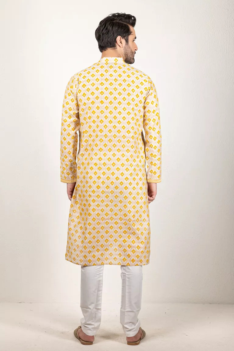 Yellow Chanderi Kurta