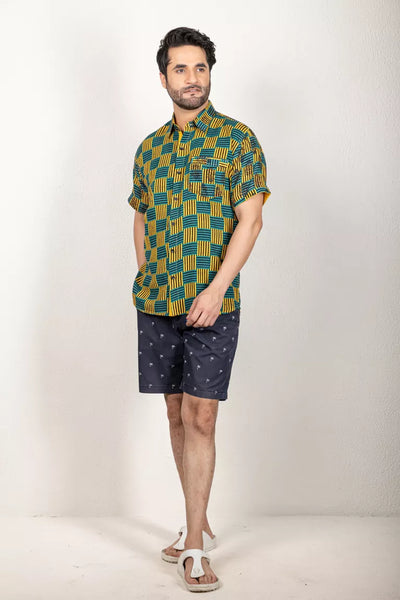 Green And Yellow Shirt - 100% Cotton