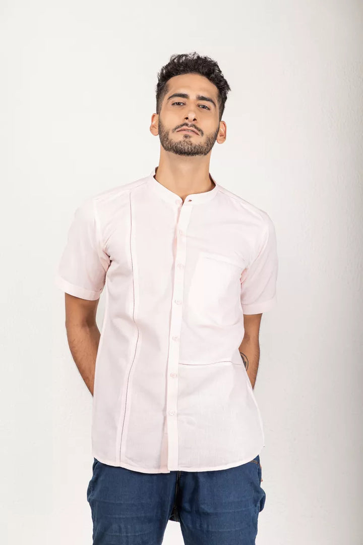 Peach Cotton Linen Shirt