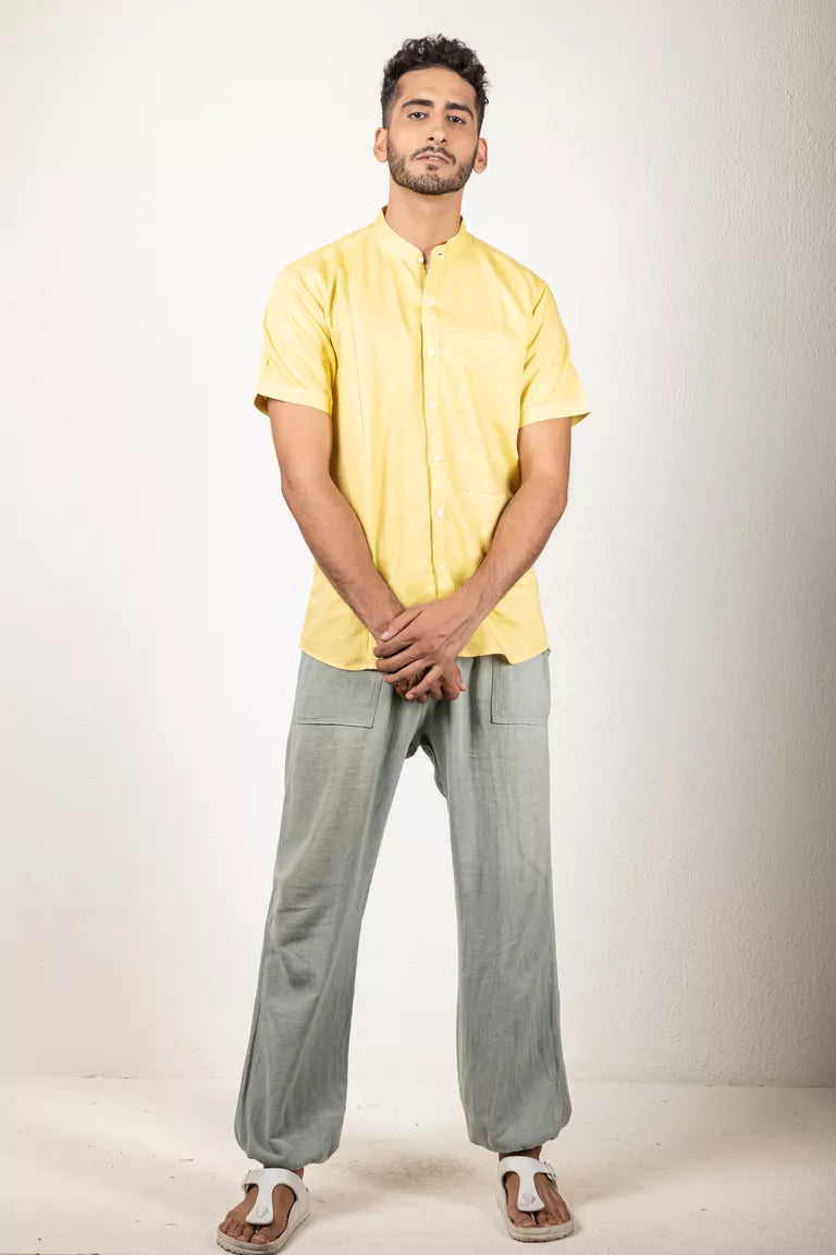 Yellow Cotton Linen Shirt
