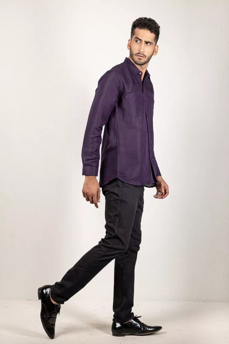 Purple Cotton Linen Shirt