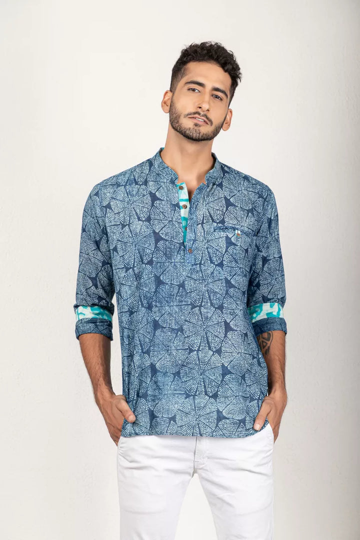 Daboo Printed Indigo Short Kurta