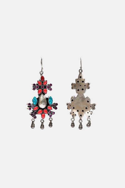 Colourful Pear Decorated Earrings