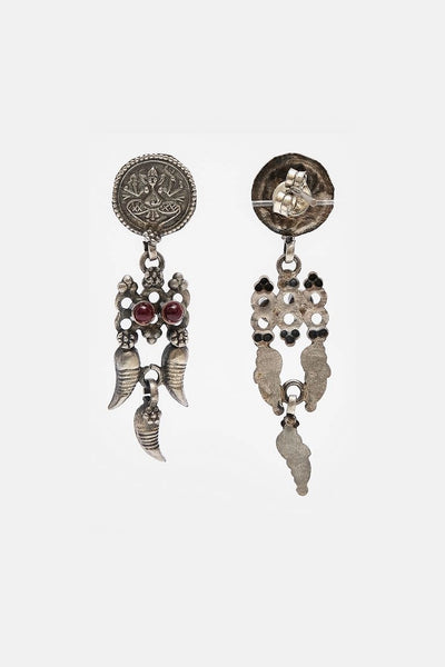 Lotus Motif Owl Hanging Earrings